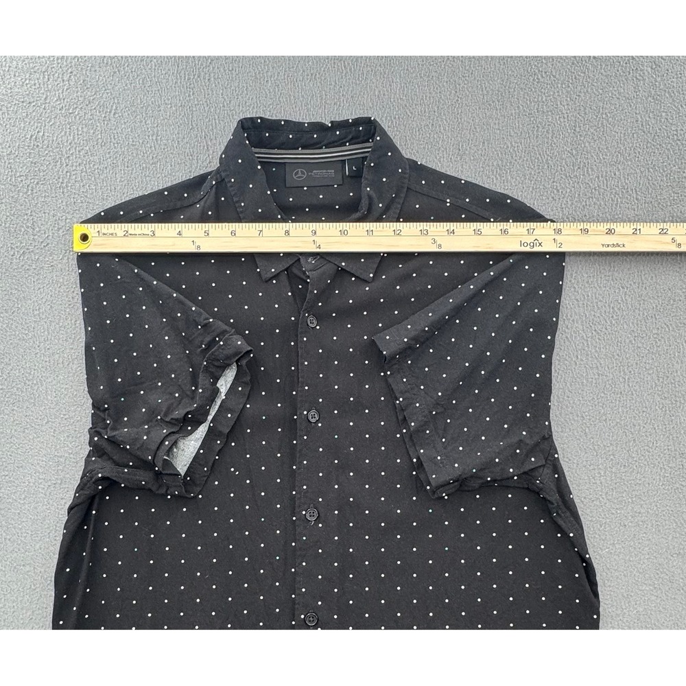 Mercedes AMG Petronas F1 Shirt L Black Polka Dot S Sleeve Racing Motorsport Gear - Picture 10 of 16